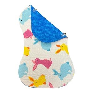 Hand Crafted Flannel Burp Cloth Contoured Padded Fabric Quilted Reversible